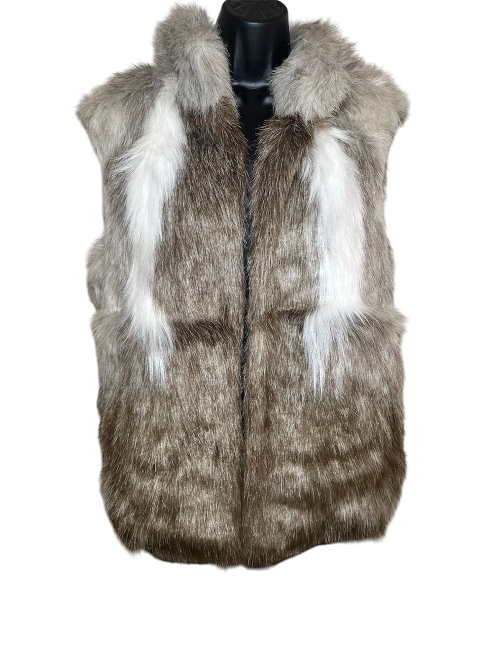 A New Day Faux Fur Open Front Hooded Vest
